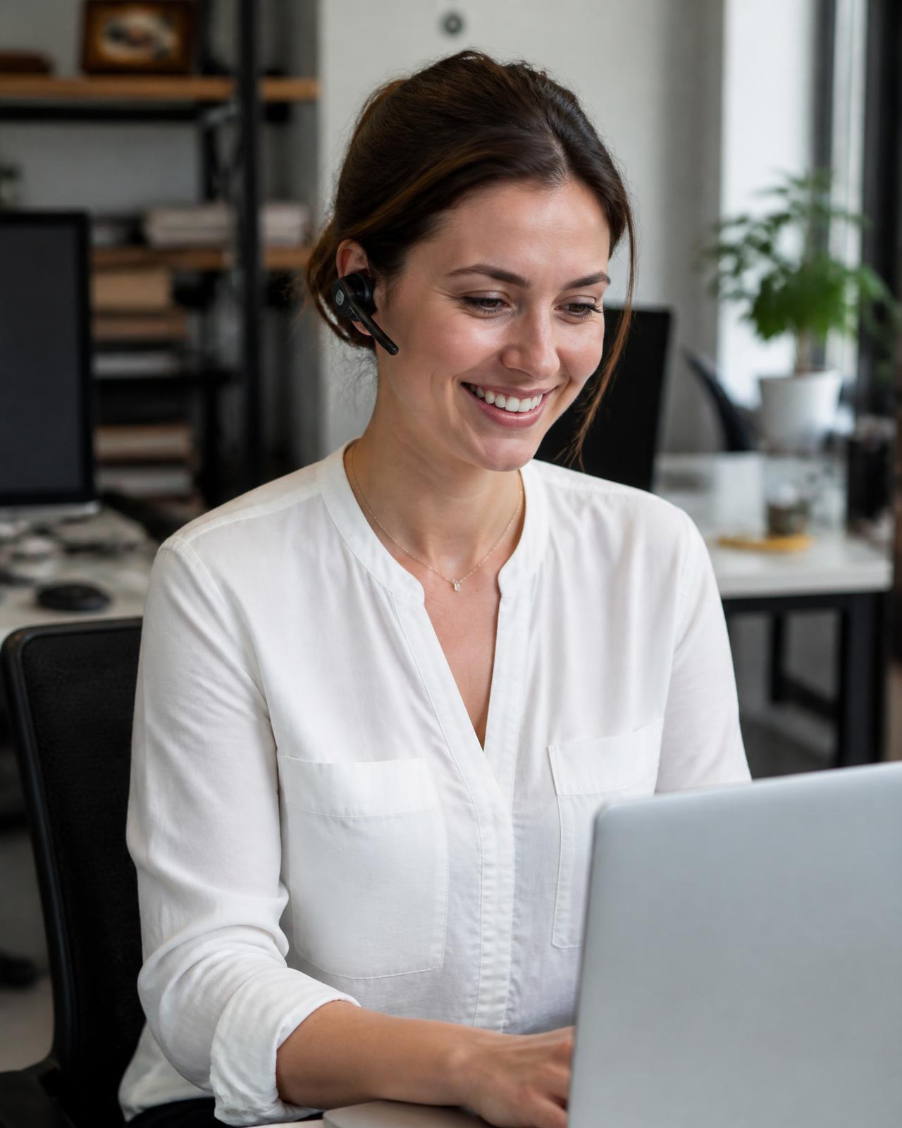 An EZ Contact Center agent attending to a client call